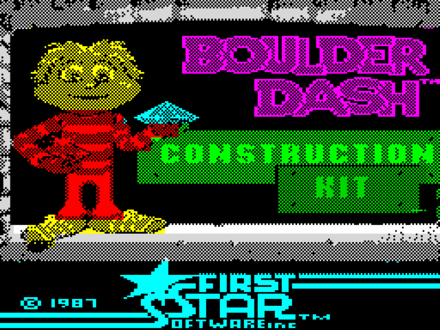 Boulder Dash title screen for ZX Spectrum